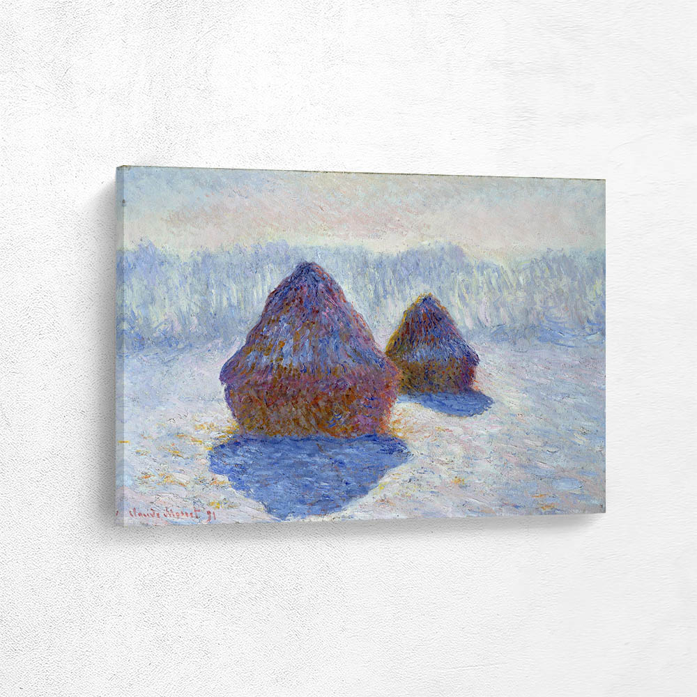 Haystacks Effect of Snow and Sun