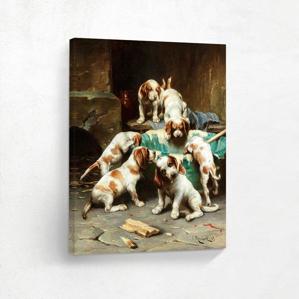 Beagle Puppies Feasting