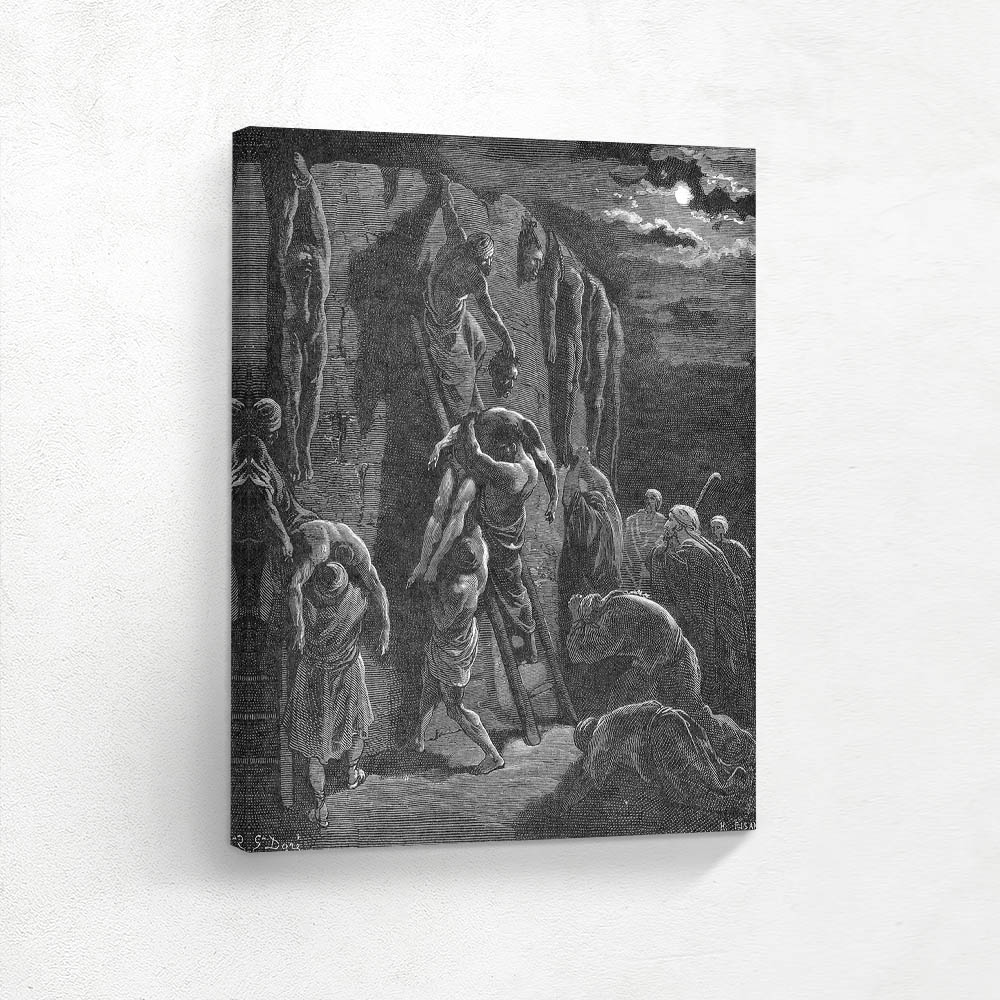 Jabesh-Gileadites Recover the Bodies of Saul and His Sons