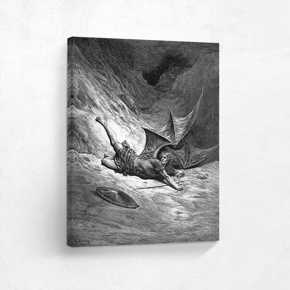 Satan Shown as the Fallen Angel after Having Been Smitten