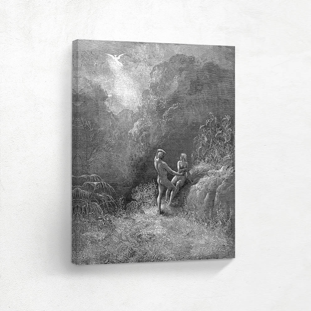 The Angel up to heaven, and Adam to his bower