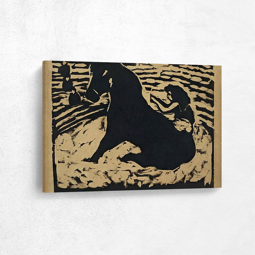 Artist on black pony