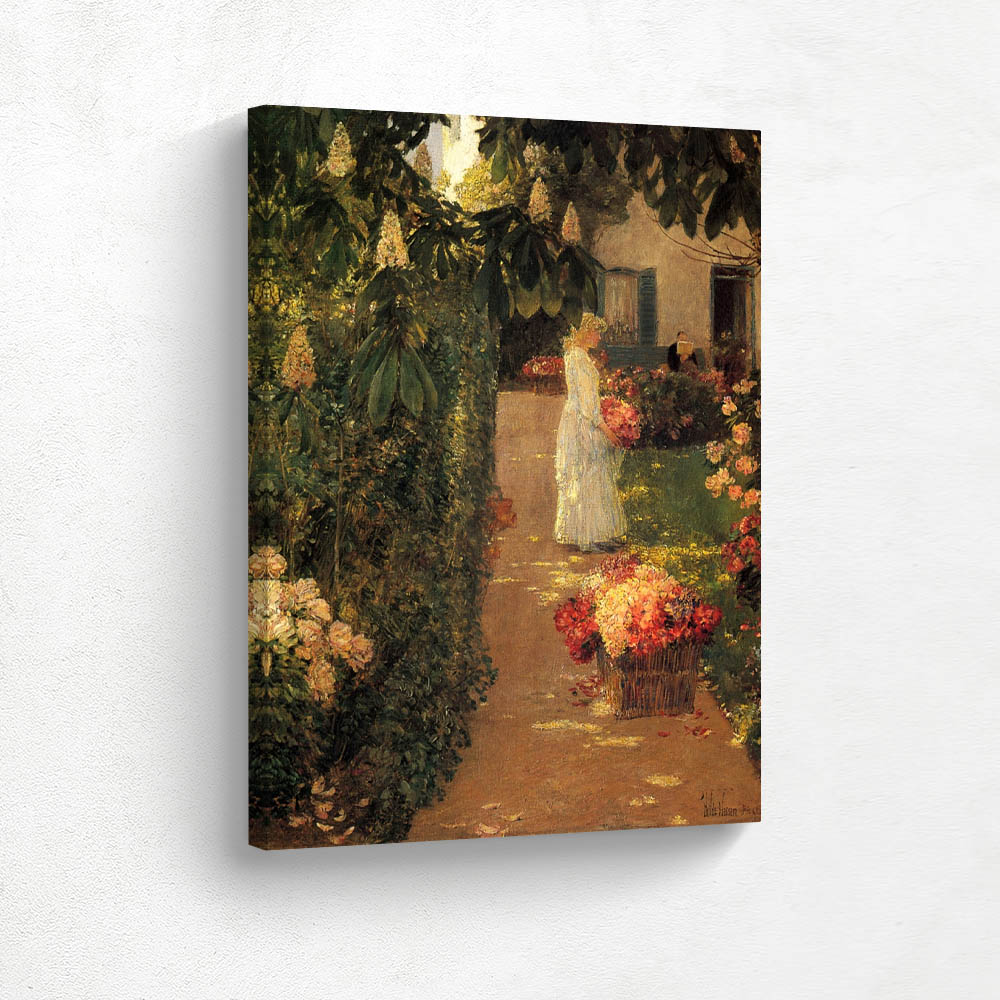 Gathering Flowers in a French Garden