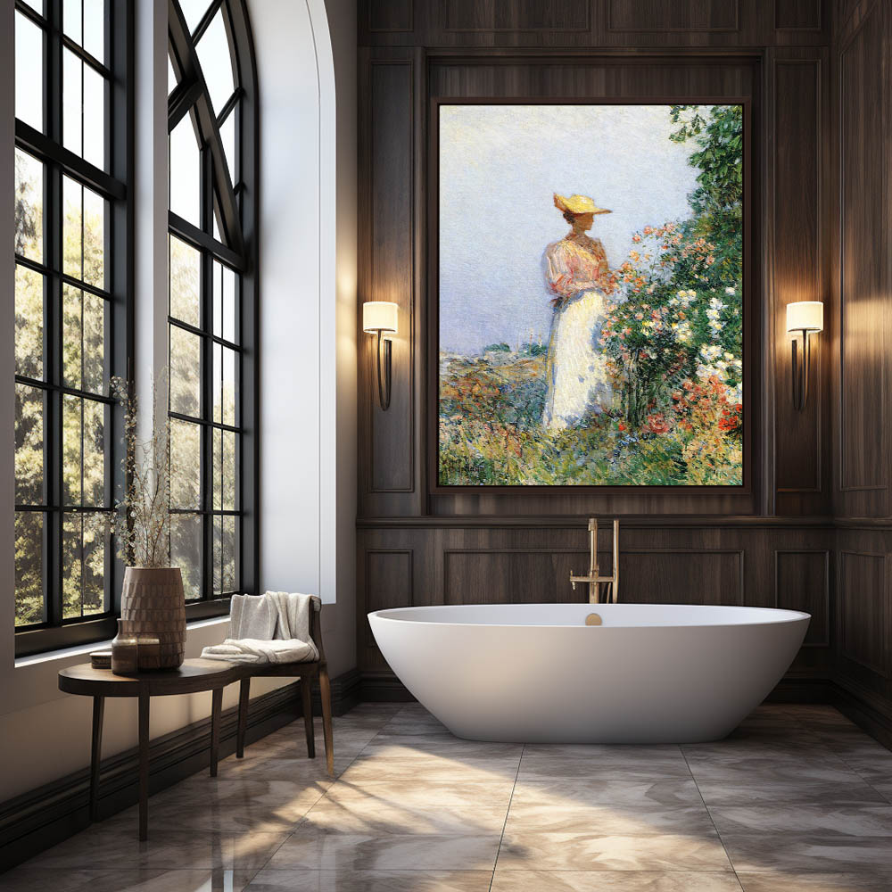 Lady in Flower Garden - Image 3