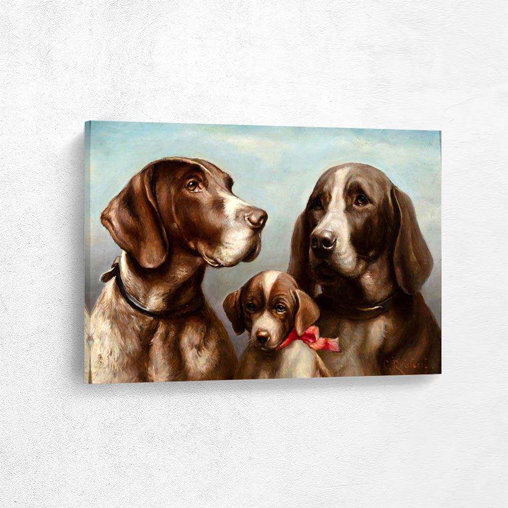 Family of German Shorthaired Pointers