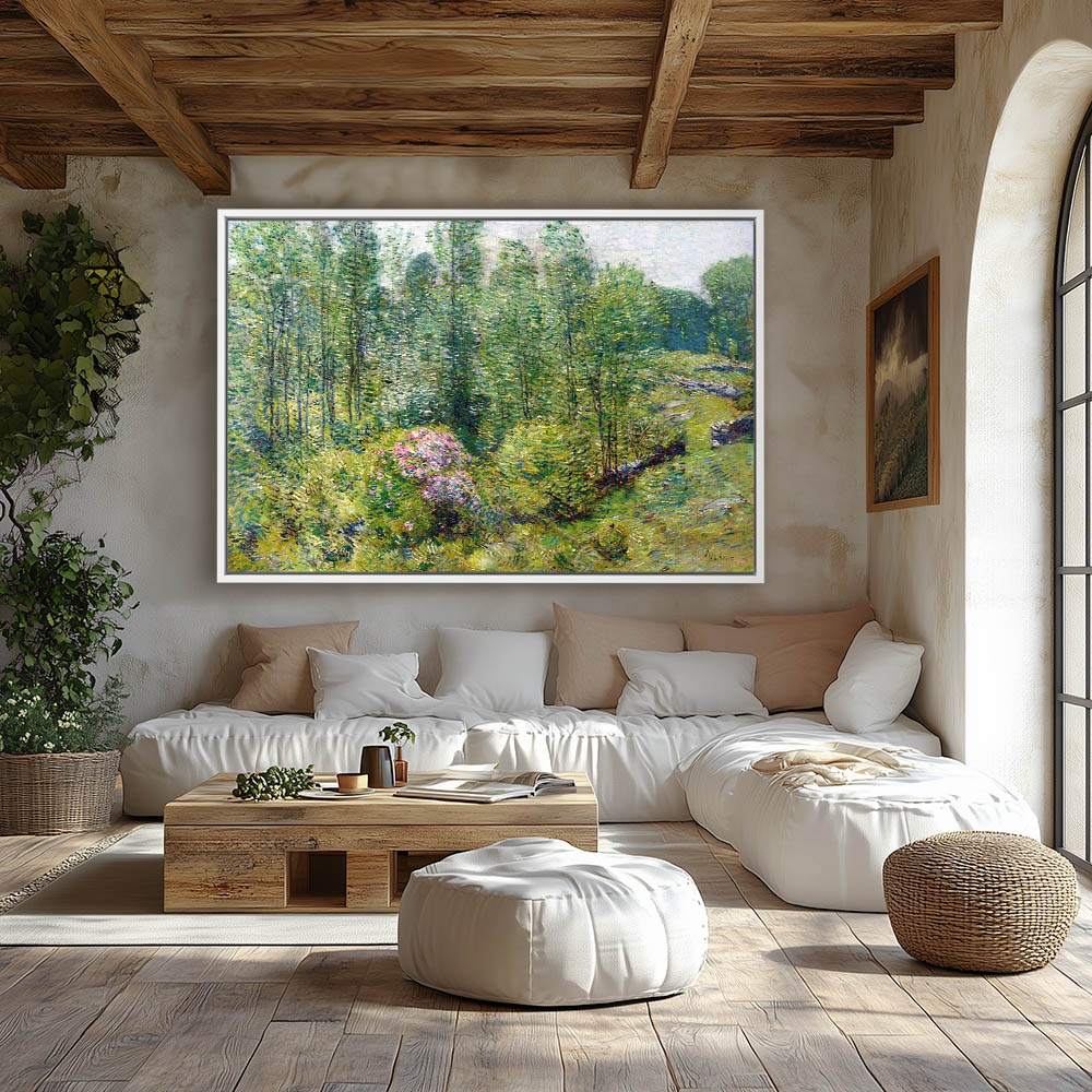 Spring Landscape with a Farmer and White Horse - Image 4