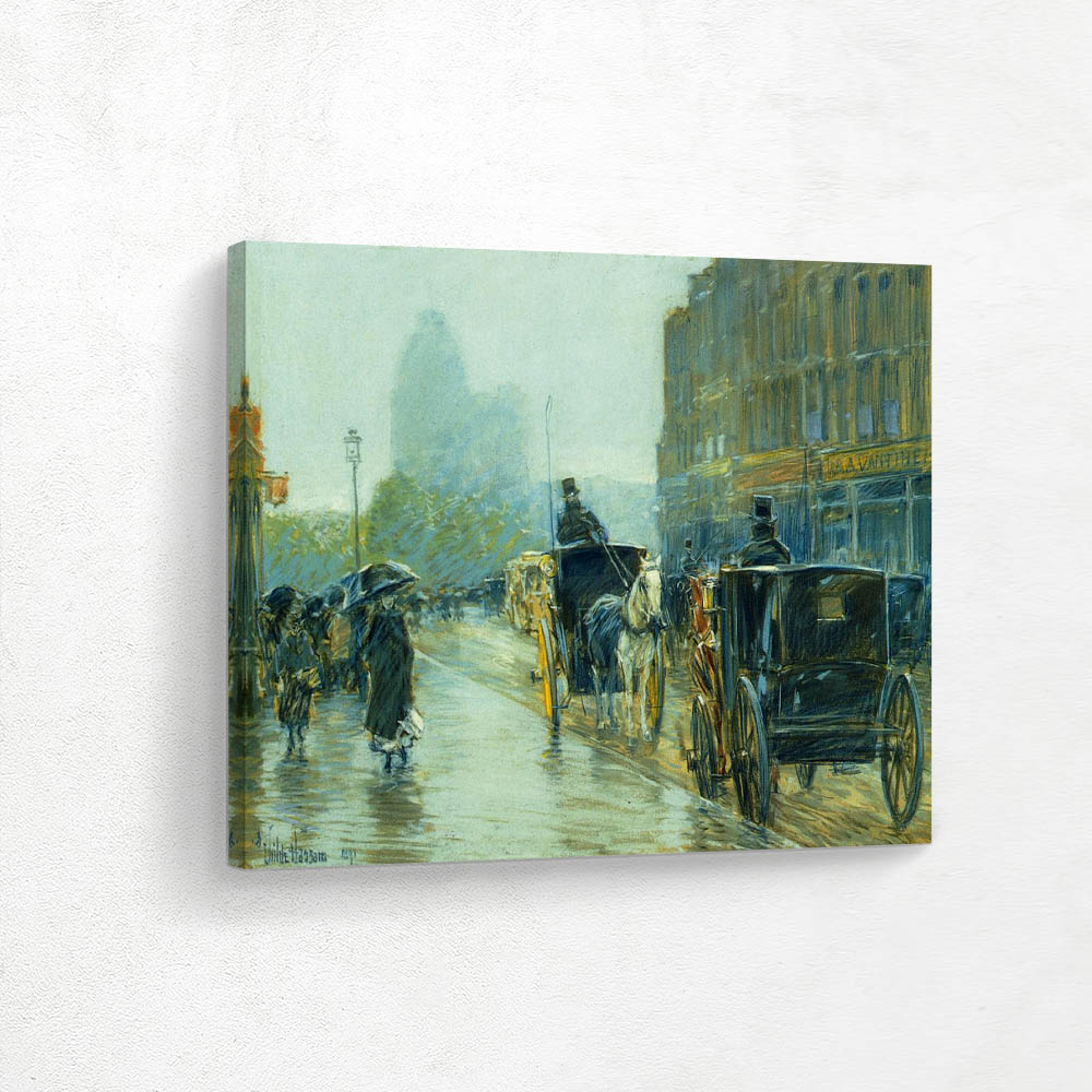 Horse Drawn Cabs at Evening, New York