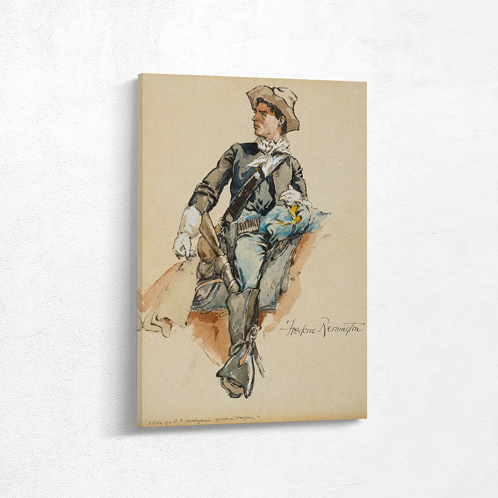Sketch of a U. S. Cavalryman Made in Arizona