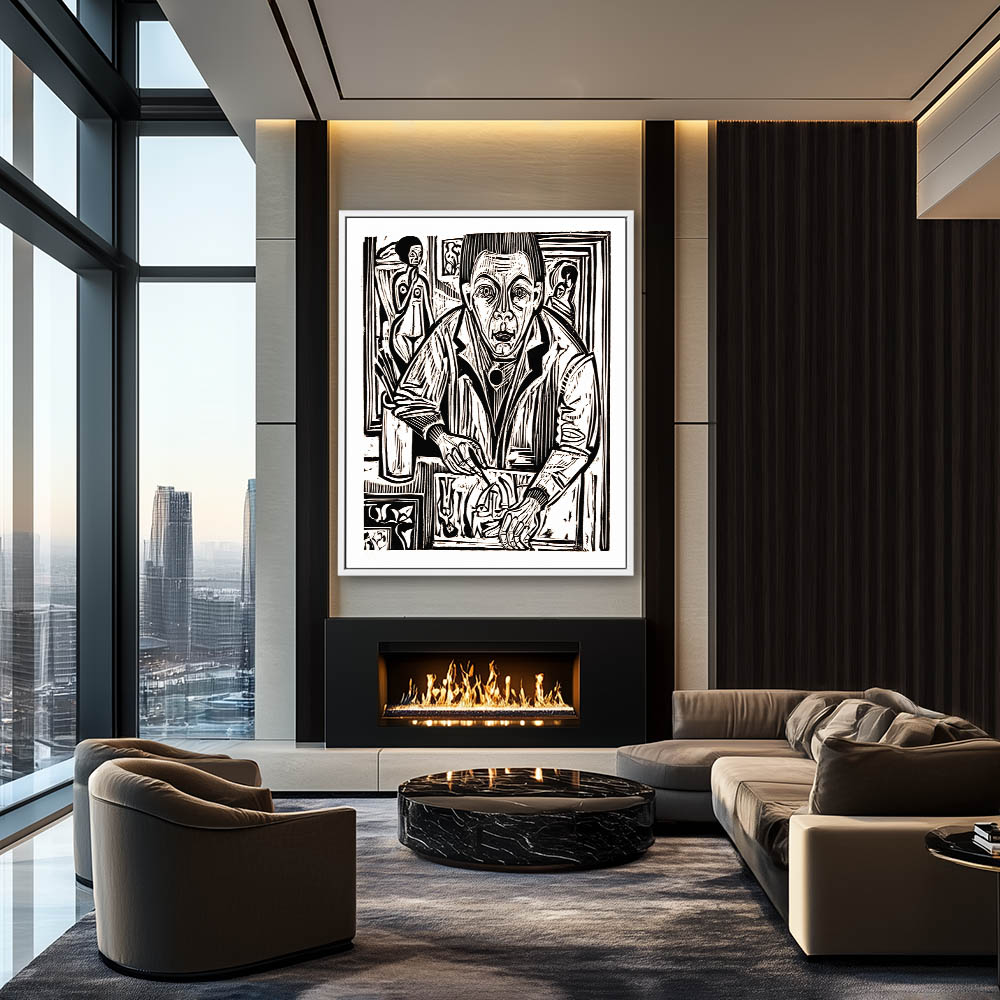 Self-portrait, wood-cutting - Image 4