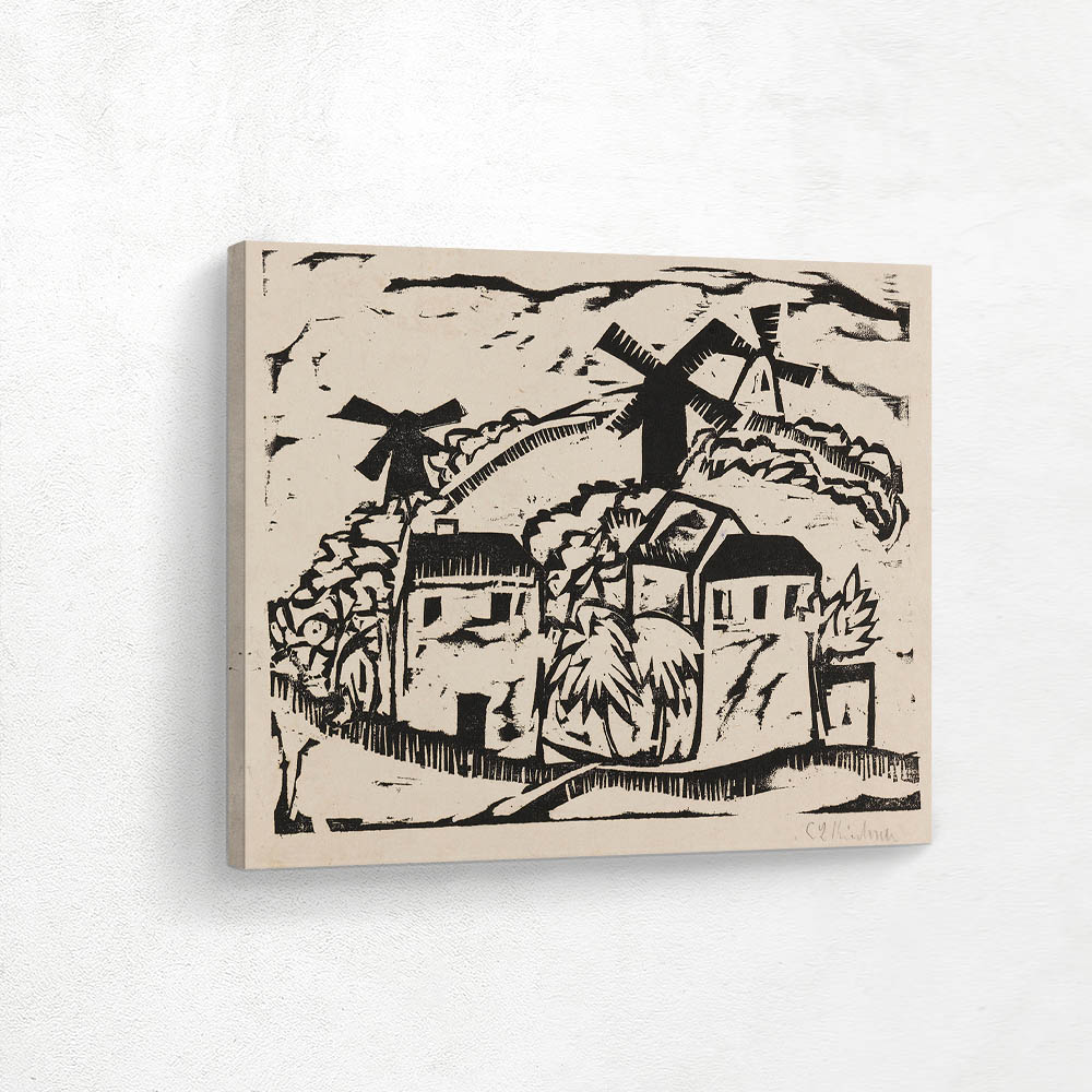 Landscape with windmills