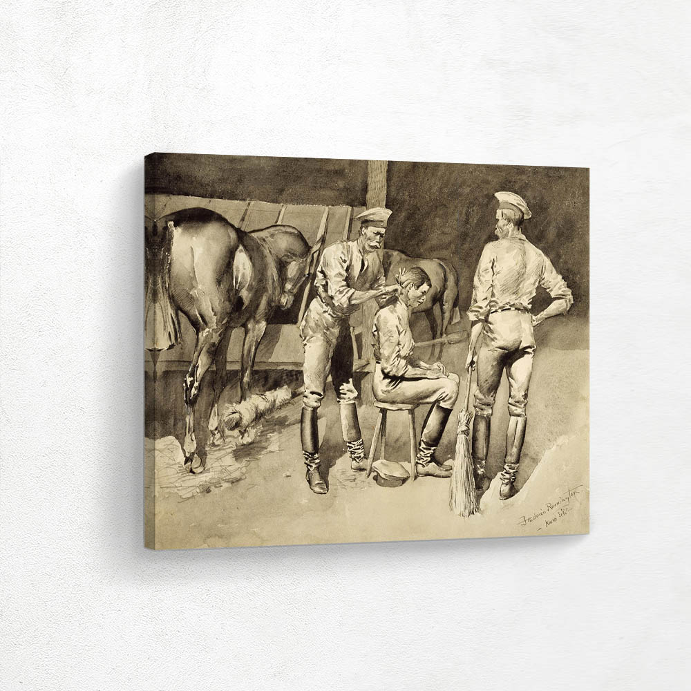 A Hair-Cut in a Cavalry Stable 