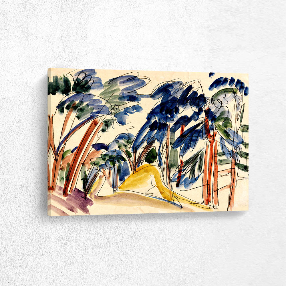 Sand dunes under trees