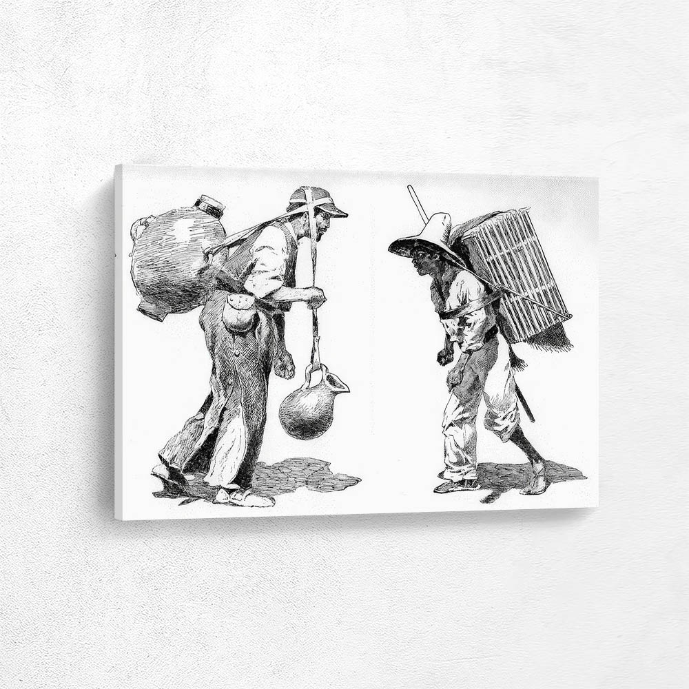 Mexican Burden-Bearers – Water-Carrier and Chicken-Seller