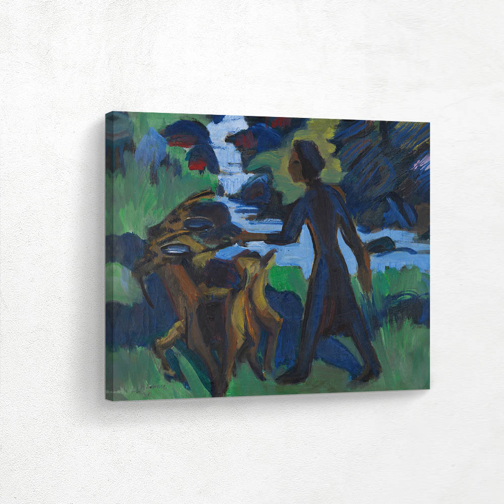 Woman with goat Woman with goat