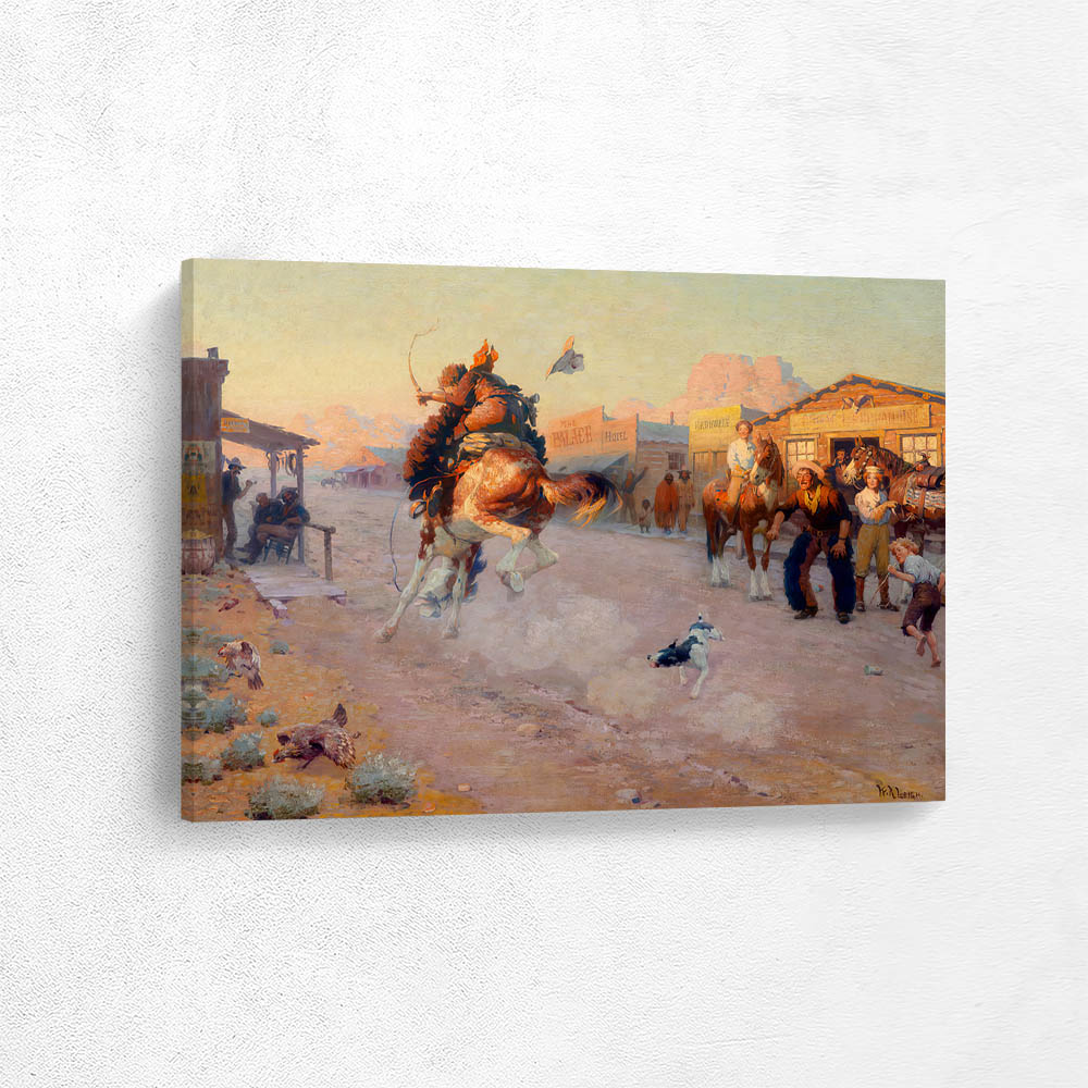 Embarrassed, a range pony in town