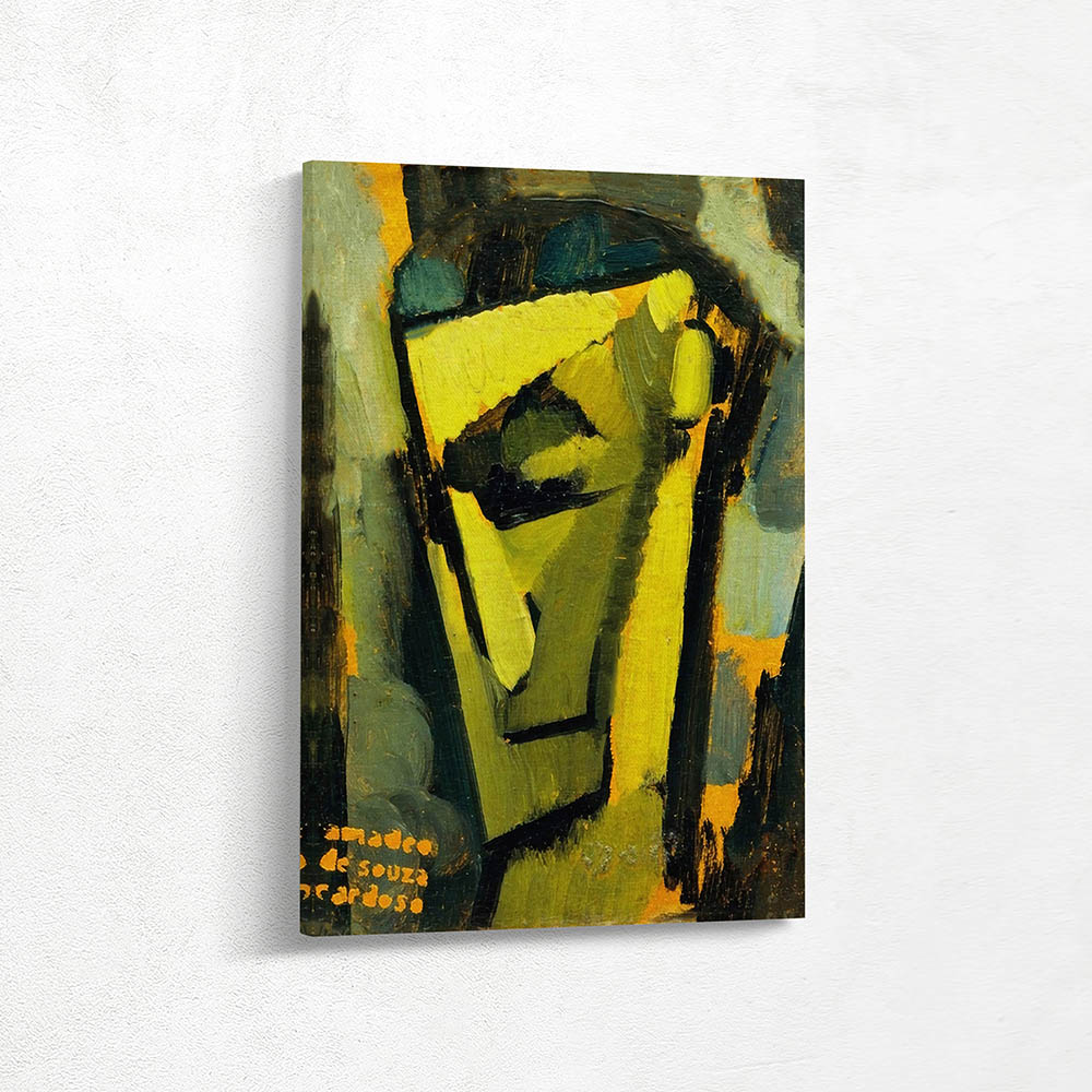 Man’s face on yellow