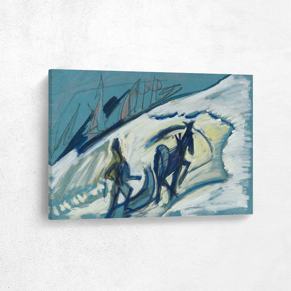 Farmer with horse-drawn sleigh