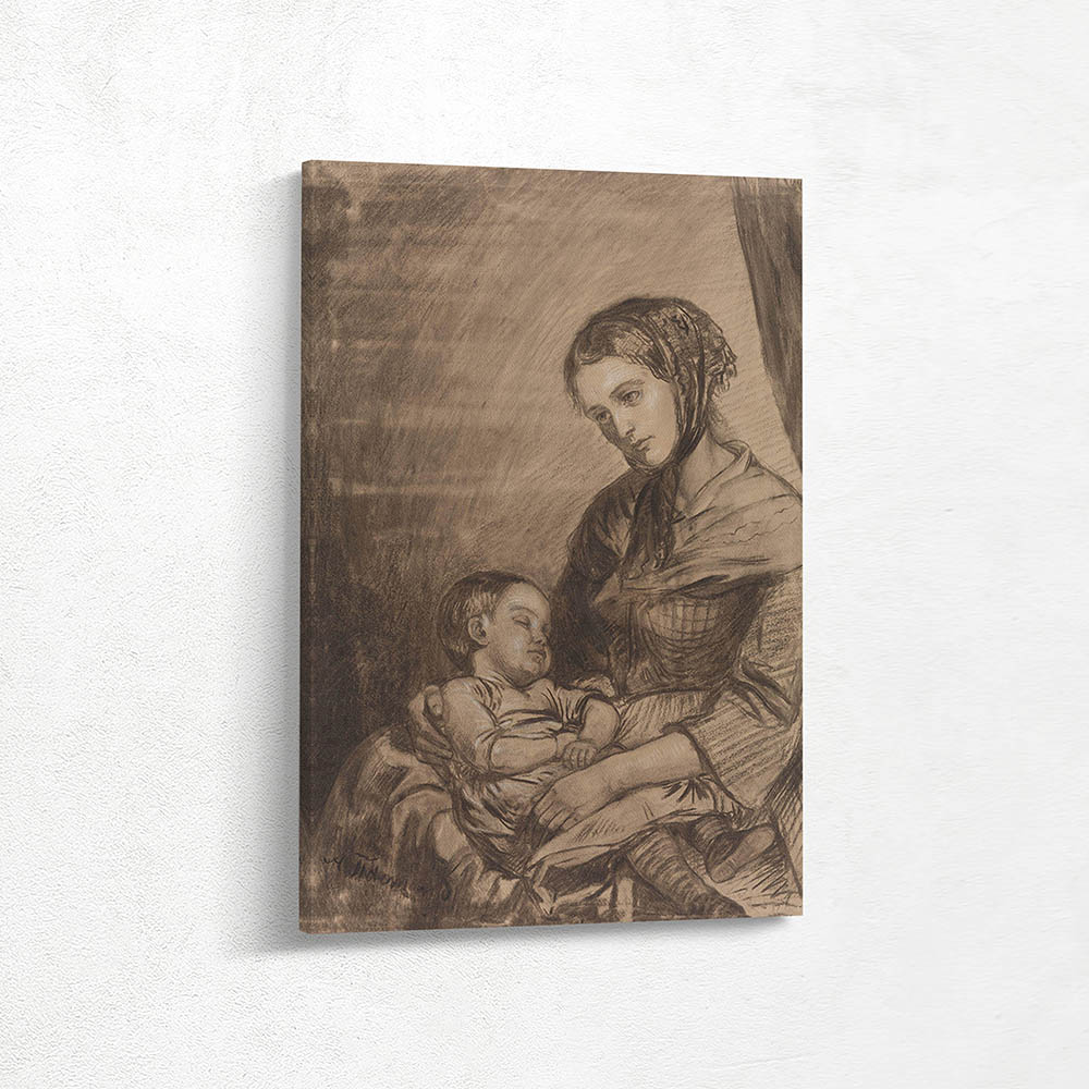 Woman with sleeping child