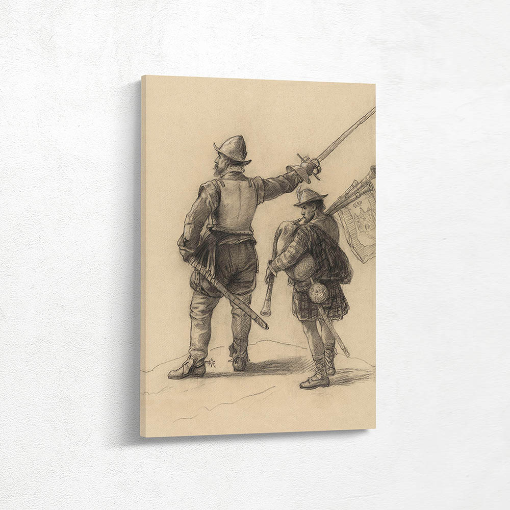 Scottish Warrior and Bagpiper 