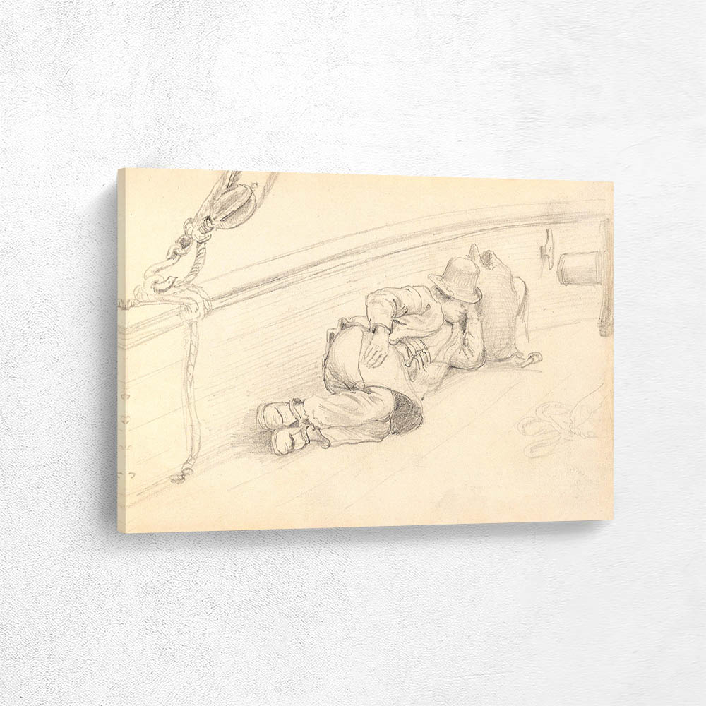 Sleeping passenger on the steamship on Siljan