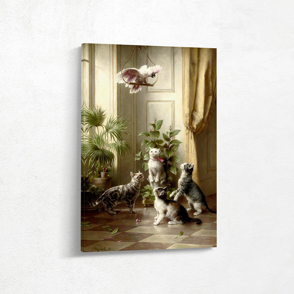 Cats and the cockatoo