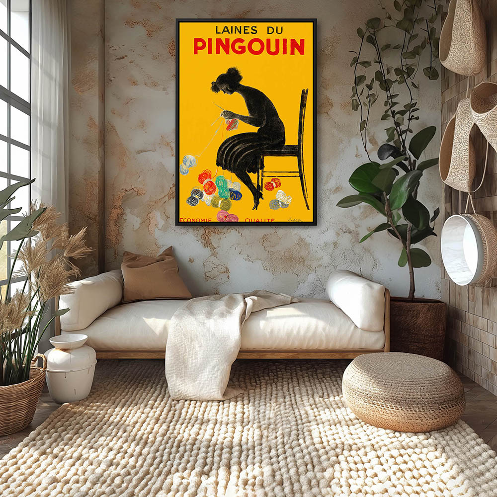 Great Vintage Advertising Poster, Wall Art Decor for the Home Wall Decor best in Large Floater Framed Canvas Wall Art or Metal Wall Decor Shown in a Sitting Room